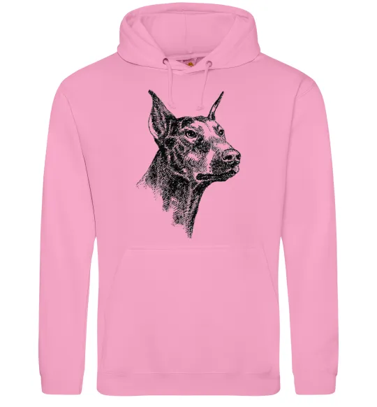 Чоловіча толстовка (худі) Морда добермана Рожевий фото