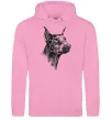 Женская толстовка (худи) Морда добермана Розовый фото