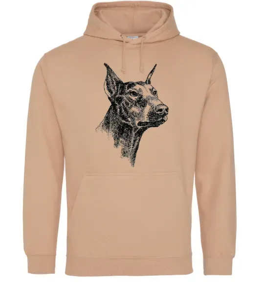 Жіноча толстовка (худі) Морда добермана Пісочний фото