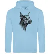 Женская толстовка (худи) Морда добермана Голубой фото