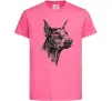 Дитяча футболка Морда добермана Яскраво-рожевий фото