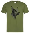 Мужская футболка Морда добермана Оливковый Мужская футболка Морда добермана Оливковый фото