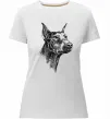 Женская премиум футболка Морда добермана Белый фото
