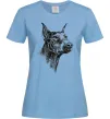 Жіноча футболка Морда добермана Блакитний Жіноча футболка Морда добермана Блакитний фото