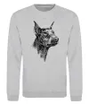 Свитшот Морда добермана Серый меланж фото