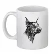 Чашка керамическая Морда добермана Белый фото