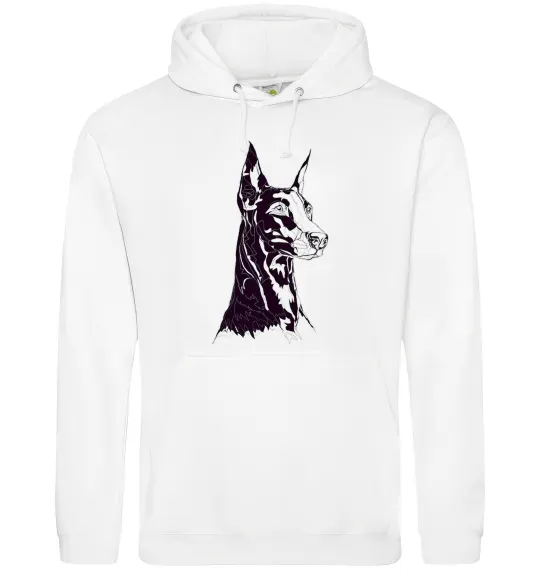 Жіноча толстовка (худі) Доберман Білий фото