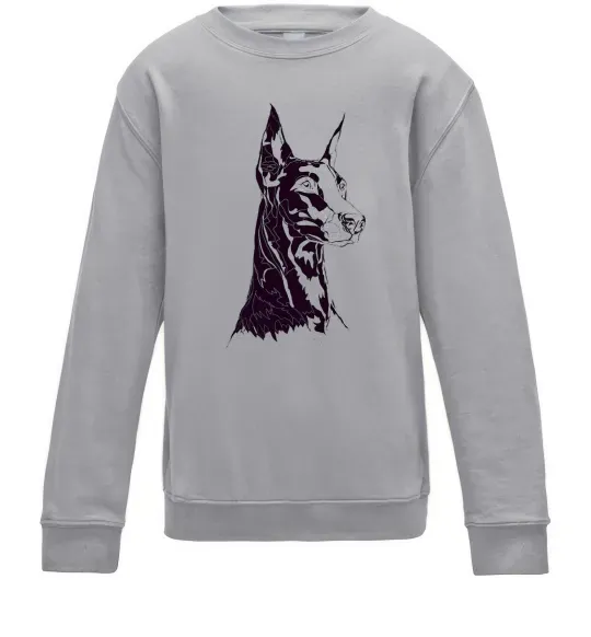 Дитячий світшот Доберман Сірий меланж фото