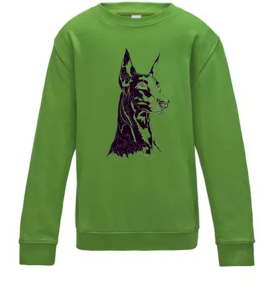 Дитячий світшот Доберман Лаймовий фото