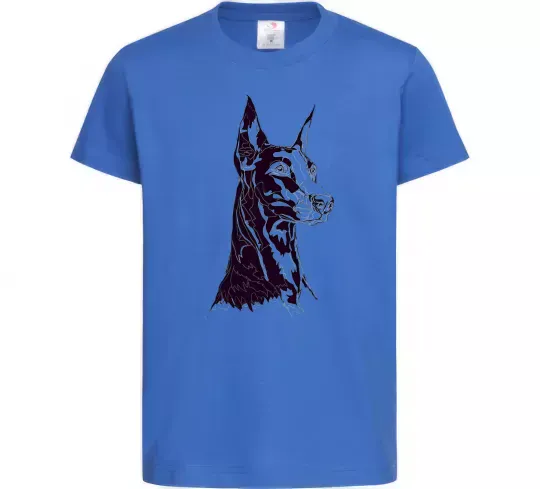 Дитяча футболка Доберман Яскраво-синій фото