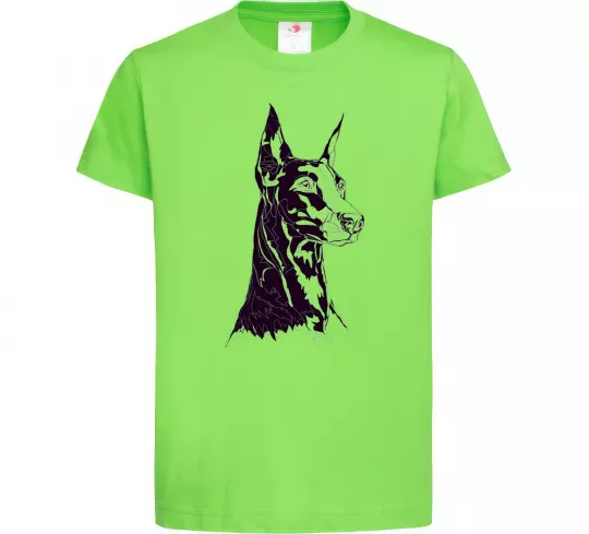 Дитяча футболка Доберман Лаймовий фото