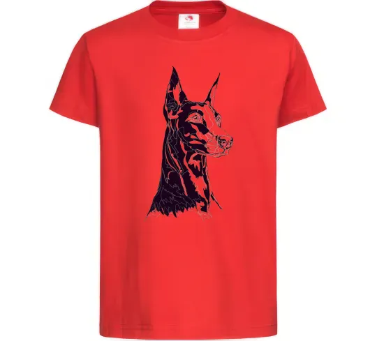 Дитяча футболка Доберман Червоний фото