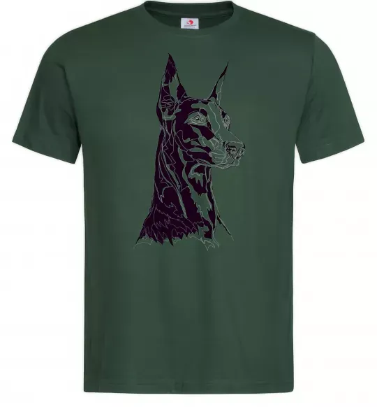 Чоловіча футболка Доберман Темно-зелений фото