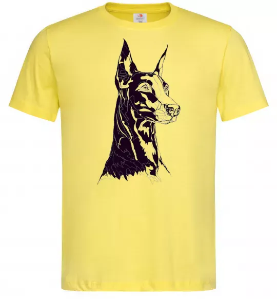 Чоловіча футболка Доберман Лимонний фото