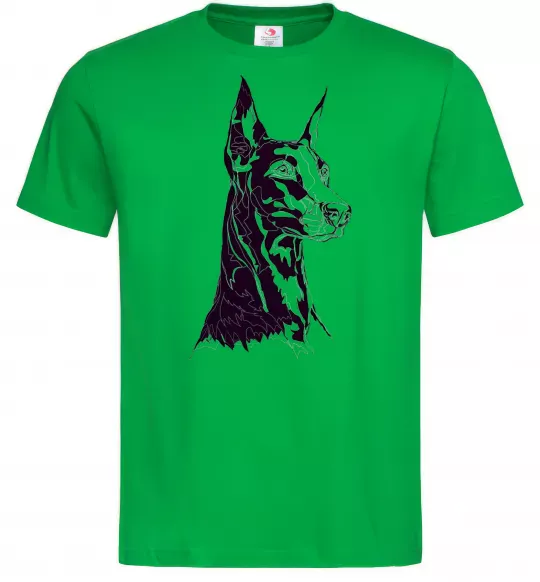 Чоловіча футболка Доберман Зелений фото