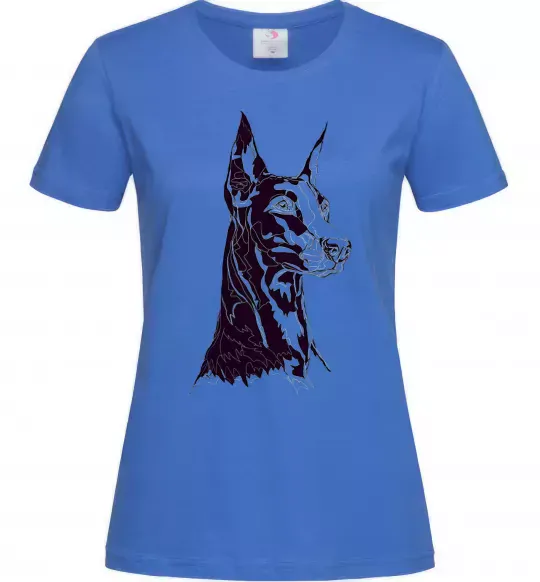 Жіноча футболка Доберман Яскраво-синій фото