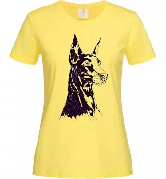 Жіноча футболка Доберман Лимонний фото