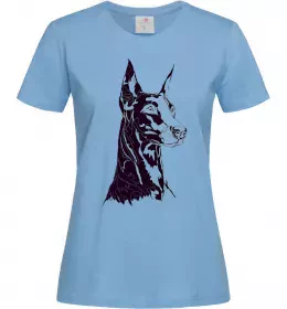 Жіноча футболка Доберман показує язик Білий фото Жіноча футболка Доберман показує язик Білий фото