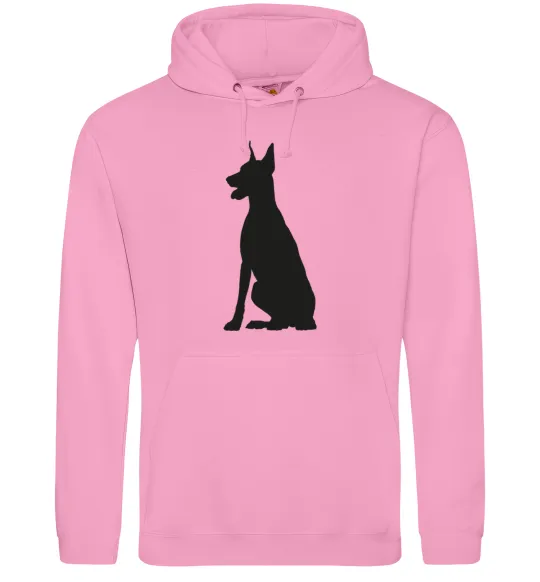 Чоловіча толстовка (худі) Black doberman Рожевий фото