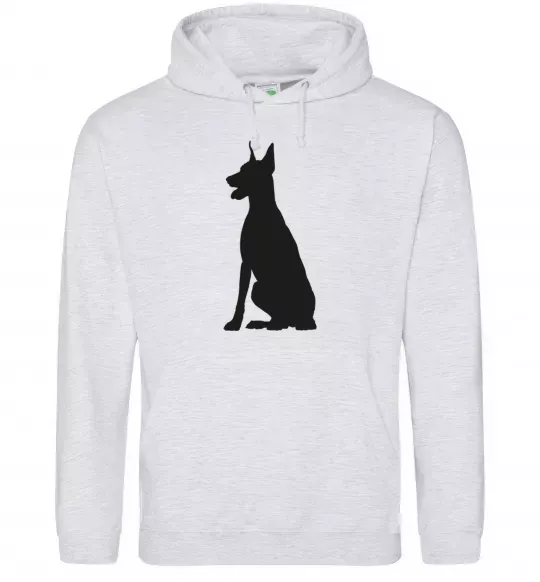 Жіноча толстовка (худі) Black doberman Сірий меланж фото