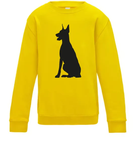 Детский Свитшот Black doberman Солнечно желтый фото