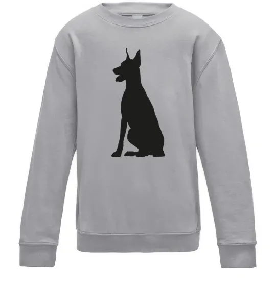 Детский Свитшот Black doberman Серый меланж фото