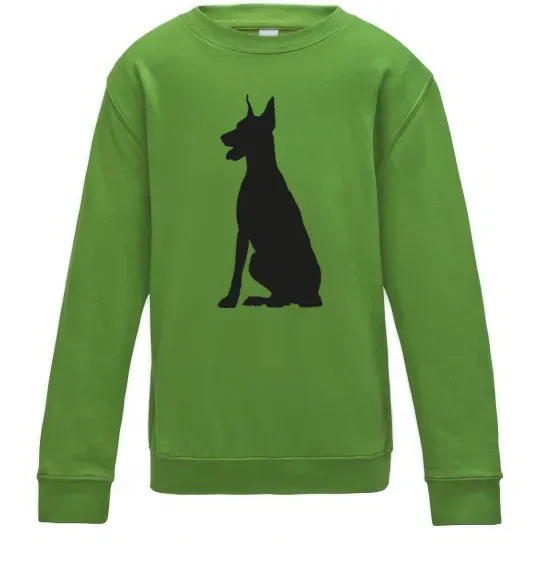 Детский Свитшот Black doberman Лаймовый фото