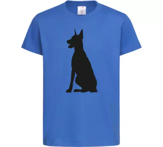 Дитяча футболка Black doberman Яскраво-синій фото