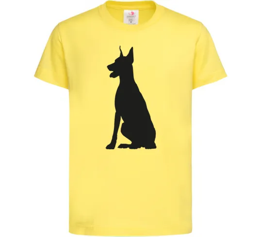 Дитяча футболка Black doberman Лимонний фото