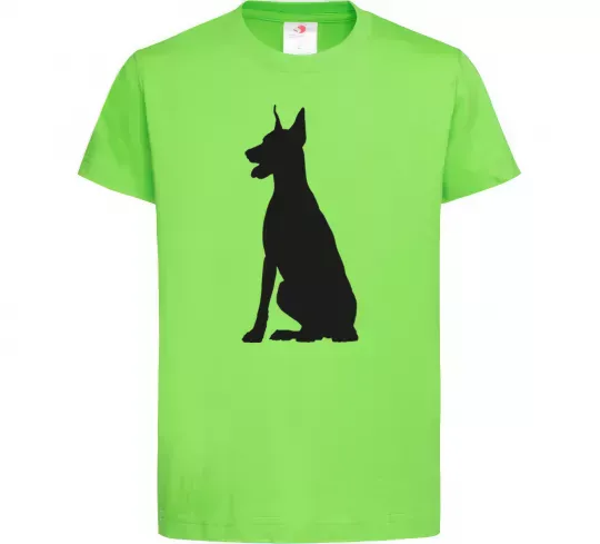 Дитяча футболка Black doberman Лаймовий фото