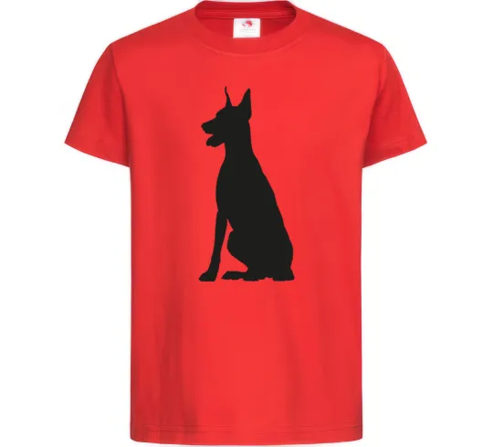 Дитяча футболка Black doberman Червоний фото