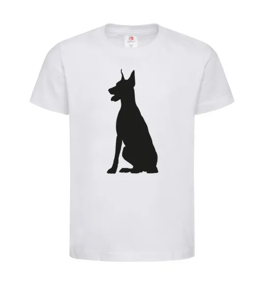 Дитяча футболка Black doberman Білий фото