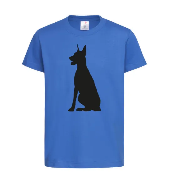 Дитяча футболка Black doberman Яскраво-синій фото