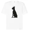 Футболка Оверсайз Black doberman Білий фото