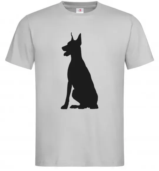 Чоловіча футболка Black doberman Сірий фото