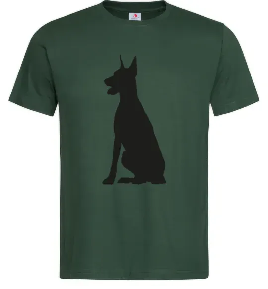 Чоловіча футболка Black doberman Темно-зелений фото