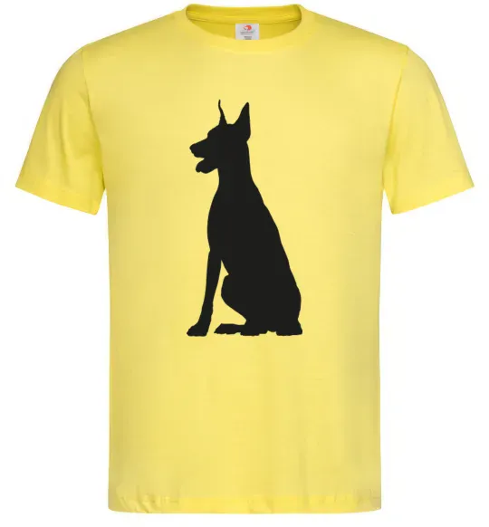 Чоловіча футболка Black doberman Лимонний фото