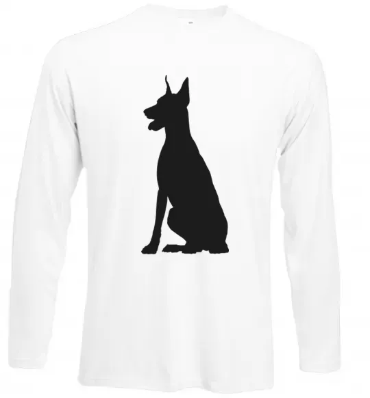 Лонгслив Black doberman Белый фото