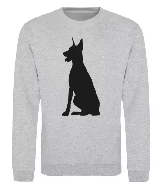 Світшот Black doberman Сірий меланж фото