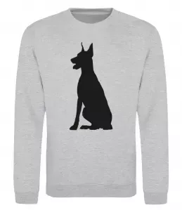 Свитшот Watercolor doberman Серый меланж фото