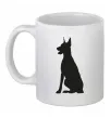 Чашка керамическая Black doberman Белый фото