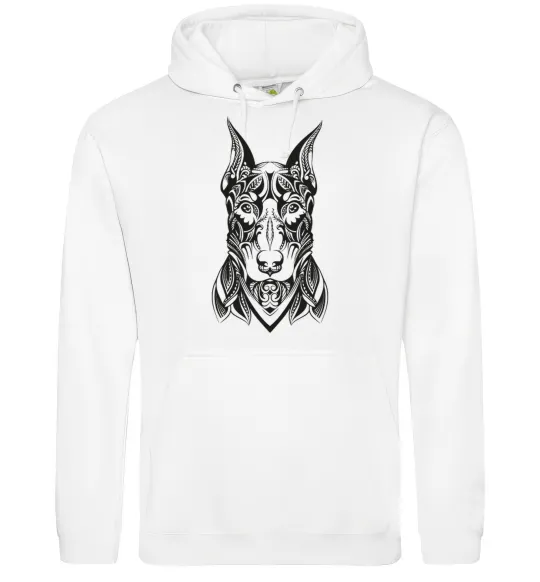 Женская толстовка (худи) Blackrcolor doberman Белый фото