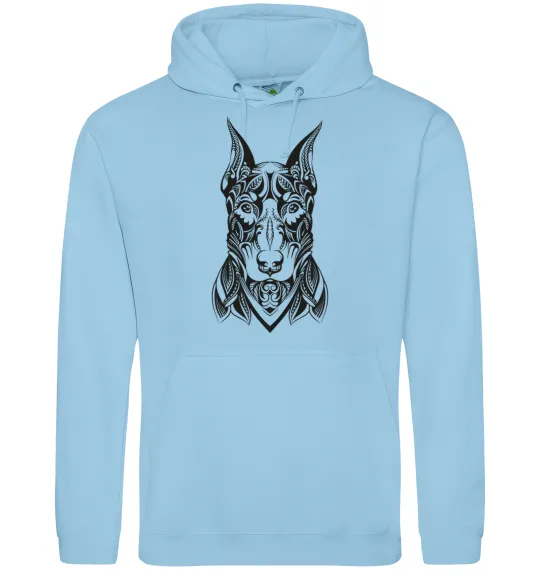 Женская толстовка (худи) Blackrcolor doberman Голубой фото