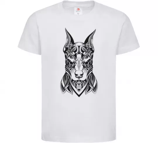 Детская футболка Blackrcolor doberman Белый фото