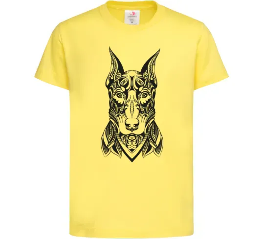 Детская футболка Blackrcolor doberman Лимонный фото