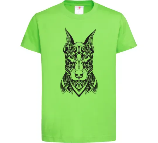 Детская футболка Blackrcolor doberman Лаймовый фото