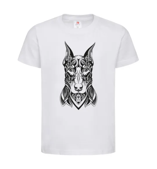 Дитяча футболка Blackrcolor doberman Білий фото