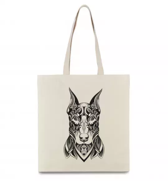 Эко-сумка Blackrcolor doberman Бежевый фото