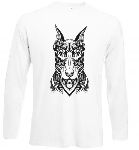 Лонгслив Blackrcolor doberman Белый фото