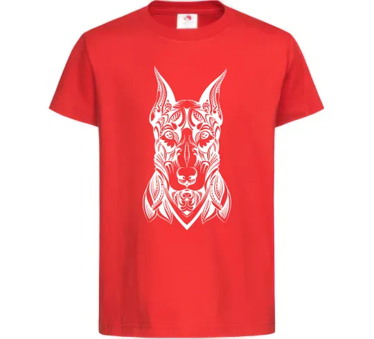 Детская футболка Blackrcolor doberman Красный фото